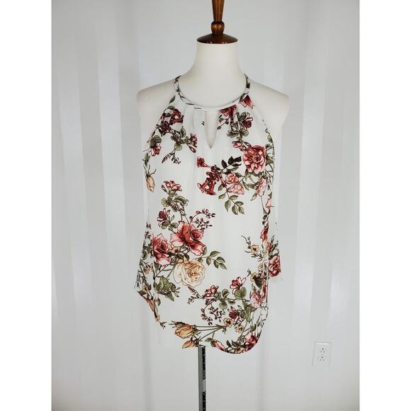 BLUE RAIN Women's Floral Print Sleeveless Top Sz S - Picture 1 of 9
